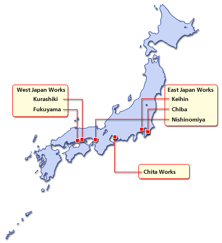 Facilities. Steelworks. map