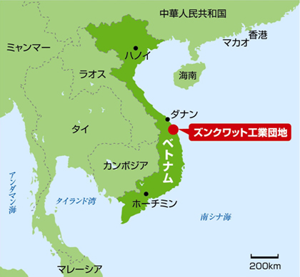 クワンガイ省ズンクワット工業団　地図