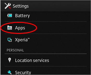 Settings , then go to Apps