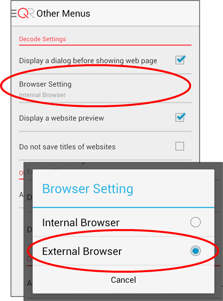 External Browser