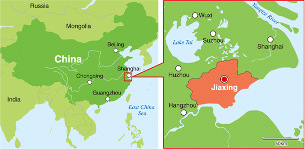 Location of Jiaxing JFE Precision Steel Pipe Co. Ltd.
