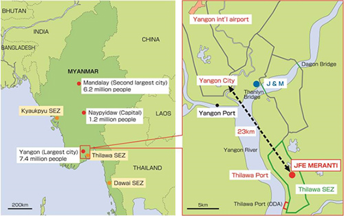 Location of the Thilawa SEZ