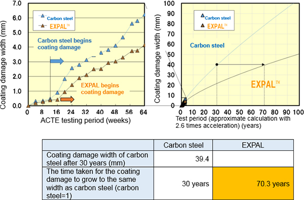 Figure 2 Estimated long-term coating damage of C-5 Paint System coated film due to corrosion