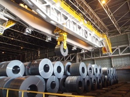 Fig. 1  Automatic overhead crane in steel coil warehouse