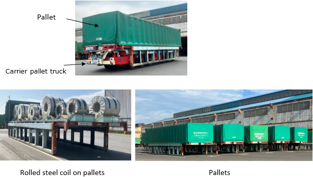 Figure 1: Carrier pallet trucks and pallets