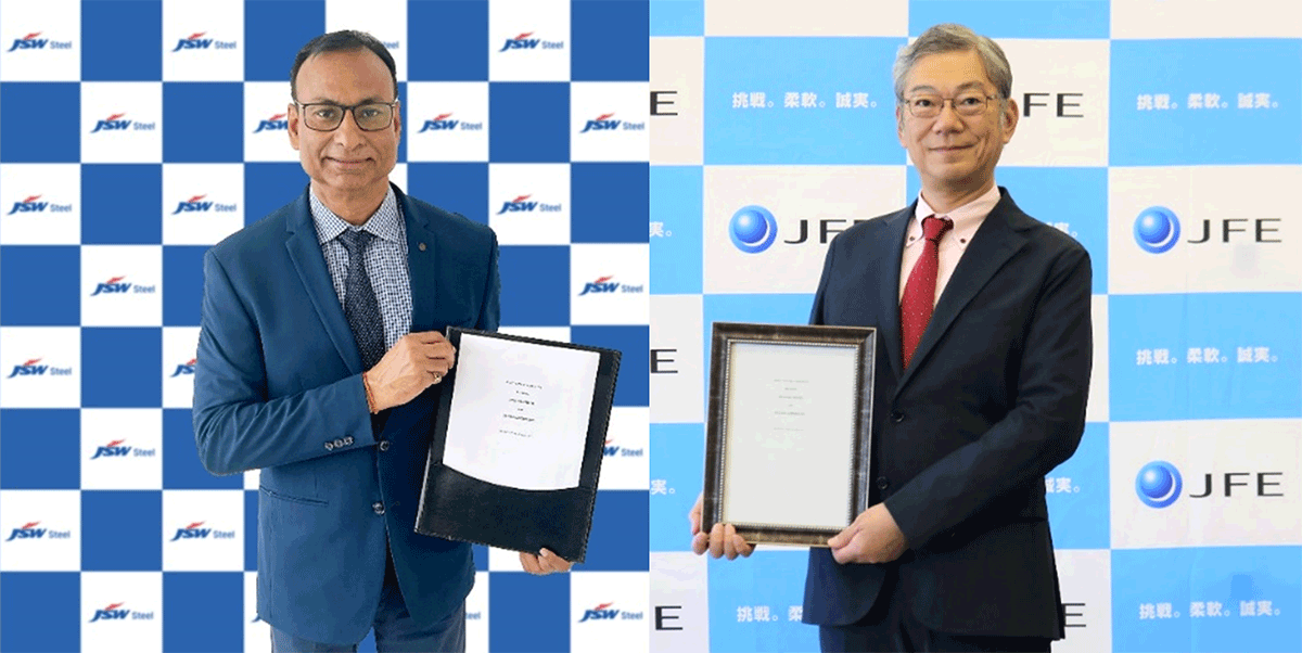(left) Gajraj Singh Rathore, Chief Operating Officer and Whole-Time Director, JSW (Right) Hiroyuki Ogawa, Executive Vice President, JFE Steel