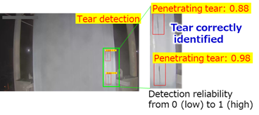 Figure 2: Example of damaged belt detection