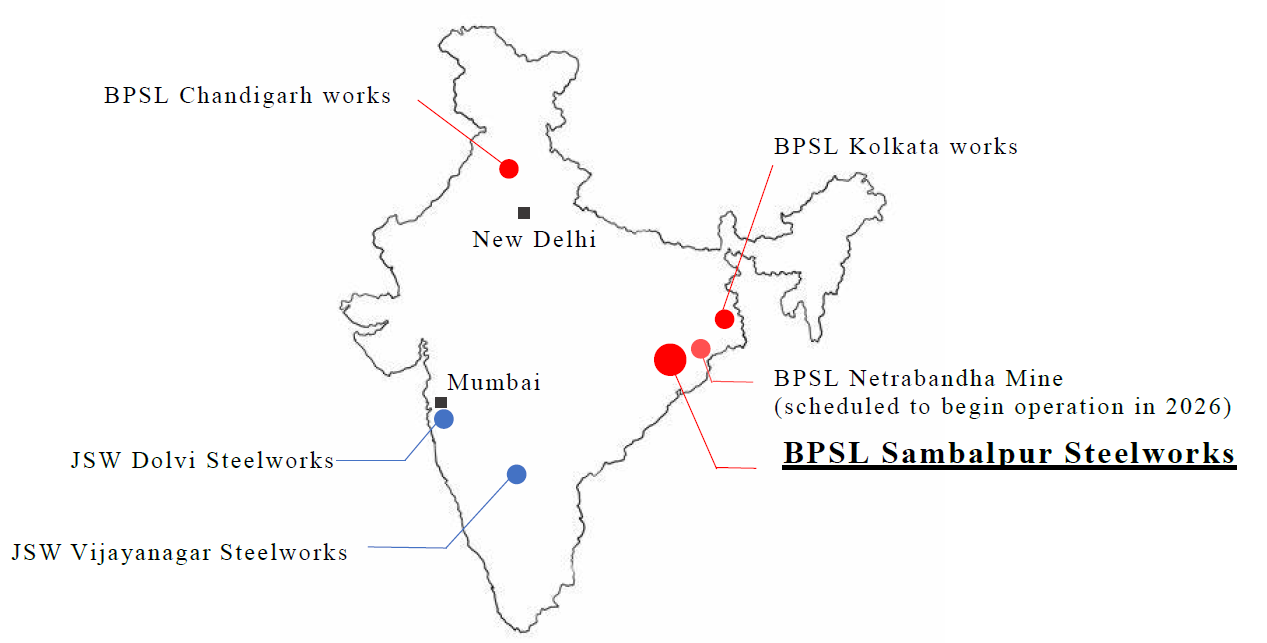 Map of JSW and BPSL’s Major Bases