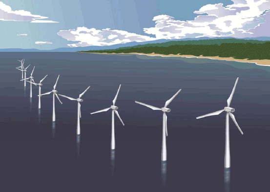 洋上風力発電施設のイメージ