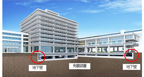 図1 香川県庁舎東館耐震改修工事のイメージ