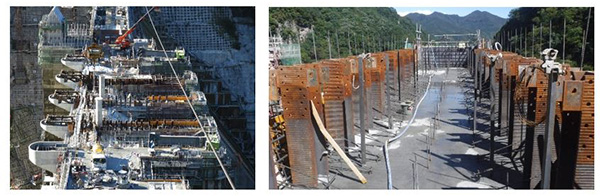 【写真2】八ッ場ダムにおける『ストライプH』の施工状況