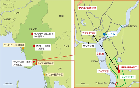 【図】ティラワ工業団地所在地