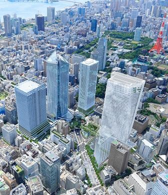 【写真3】HBL®385を用いた超高層建築物の例　虎ノ門ヒルズエリアプロジェクト（写真提供　森ビル株式会社）