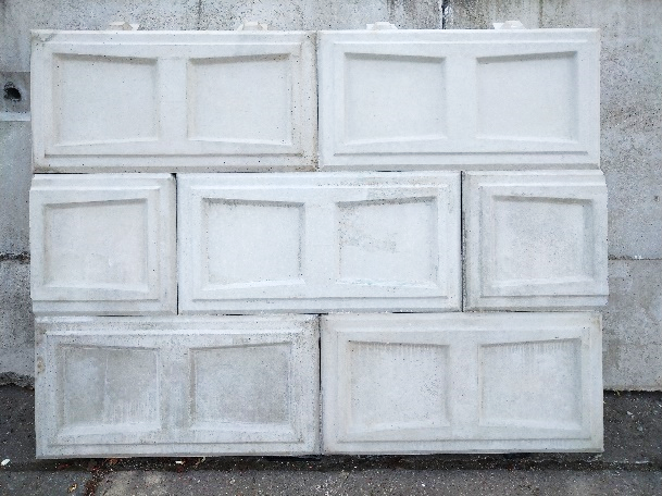 【図4】アルカリ活性材料コンクリートで製造したプレキャストコンクリート製品の積層外観