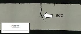 （図3 試験により発生した応力腐食割れの事例）